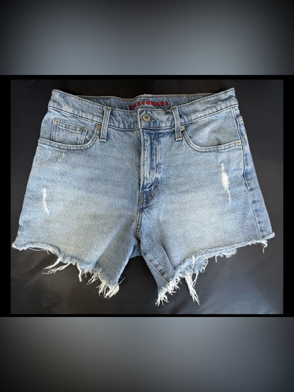 Lucky Brand Light Blue Frayed Denim Cutoff Shorts